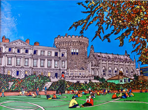 Illustration of Trinity College in Dublin