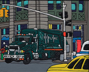 Illustration ofa Trash Truck in New York
